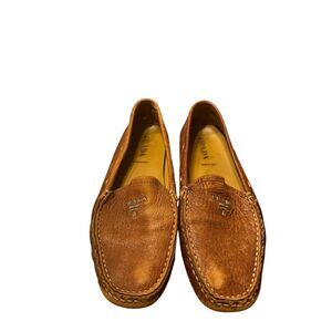 PRADA  1D8228 Womens Brown Leather Driving Moccasin Size 38